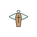 Funeral illustration line colored icon. Signs and symbols can be used for web, logo, mobile app, UI, UX