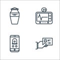 funeral line icons. linear set. quality vector line set such as funeral, funeral, cardiogram