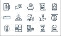 Funeral line icons. linear set. quality vector line set such as grave, photography, cremation, angel, morgue, coffin, candle, will