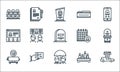 Funeral line icons. linear set. quality vector line set such as hearse, funeral, death, candles, funeral, coffin
