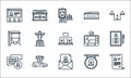 funeral line icons. linear set. quality vector line set such as will, letter, talk, funeral, hearse, death, cardiogram, coffin,