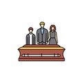 Funeral olor line icon. Different stages person's life.