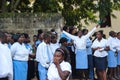 Funeral procession in rural Robillard, Haiti. Royalty Free Stock Photo