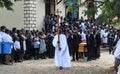 Funeral procession in rural Robillard, Haiti.