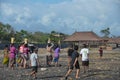 Funeral procession on Sanur beach on Bali