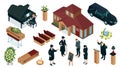 Funeral Service Isometric Set