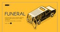 Funeral service isometric vector web banner