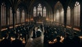 Funeral Service in an Ornate Church Interior