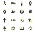 Funeral services icon set