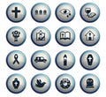 Funeral services icon set