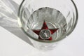 Funeral speech. Order `Red Star` in glass of vodka