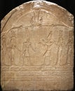 Funeral Stela showing Amun-Ra, Mut and Khonsu.