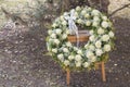 Funeral white wreath