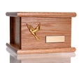 Funeral wood urn Royalty Free Stock Photo