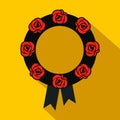 Funeral wreath flat icon