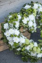 Funeral wreath in heart shape