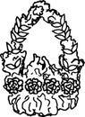 Funeral wreath vector icon. Vintage decorative wreath. Invitation Template. Vector Illustration. Hand drawn vector