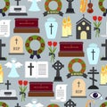 Funerals and Mournful Ceremony Patterns Royalty Free Stock Photo