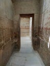 Funerary complex of Djoser and the Step Pyramid, Saqqara, south Cairo, Egypt. entrance to the tomb Royalty Free Stock Photo