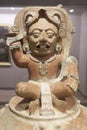 Funerary urn depicting Kinich Ahau Yucatec sun god. Mayan Culture, 600 AC Royalty Free Stock Photo