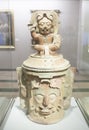 Funerary Urn depicting  solar God Kinich Ahau Royalty Free Stock Photo
