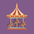 Amusement park illustration. Carousel Royalty Free Stock Photo