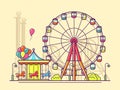 Funfair with ferris wheel