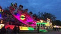 Funfair Ride (FahrgeschÃÂ¤ft) Flipper at German Fun Fair (Kirmes) at night 4K