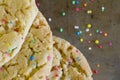 Funfetti Cookies From Above with Sprinkles Royalty Free Stock Photo