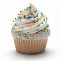 Funfetti Cupcake, Isolated on White Background, Product Mockup - Generative AI