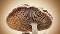 Funghi gills shot from below