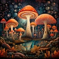 Fungi Wonderland: Intricate Patterns of Mushroom Magic