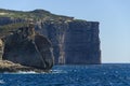 Fungus and Gebla Rock cliffs near Azure window, Gozo island, Malta Royalty Free Stock Photo