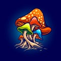 Fungus Red Mushrooms toadstool illustrations Royalty Free Stock Photo