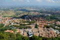 Funicular against the panorama of San Marino, Europe