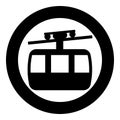 Funicular air way cable car Ski lift Mountain resort Aerial transportation tourism Ropeway Travel cabin icon in circle round