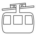 Funicular air way cable car Ski lift Mountain resort Aerial transportation tourism Ropeway Travel cabin icon outline black color