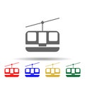 Funicular , Cable Car multi color style icon. Simple glyph, flat vector of transport icons for ui and ux, website or mobile Royalty Free Stock Photo