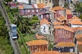 Funicular dos Guindais and picturesque houses in historic centre Royalty Free Stock Photo