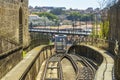 Funicular of Guindais connects lower and upper part of Porto, Portugal Royalty Free Stock Photo