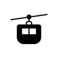 Black solid icon for Funicular, ropeway and transportation