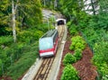 The funicular isa cable railroad, especially one on a mountainside, in which ascending and descending cars are counterbalanced