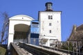 Funicular and Kula Lotrscak in Zagreb Royalty Free Stock Photo