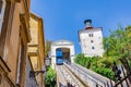 Funicular and Kula Lotrscak in Zagreb. Royalty Free Stock Photo