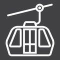 Funicular line icon, Travel and tourism