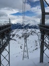 Funicular in the mountains of Austria. Ski resort Royalty Free Stock Photo