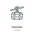 Funicular outline vector icon. Thin line black funicular icon, flat vector simple element illustration from editable summer