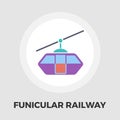 Funicular railway flat icon