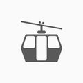 Funicular railway icon, ferris wheel, cable car