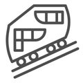 Funicular railway line icon, Public transport concept, cable-railway sign on white background, cableway icon in outline
